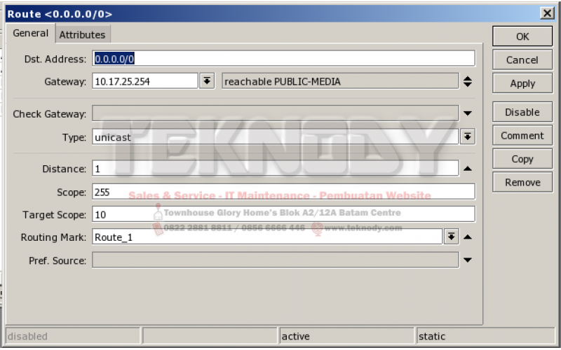 Attribute disabled. Mikrotik target scope. Шлюз 0.0.0.0. Атрибут disabled. Add DST-address=0.0.0.0/0 Gateway=l2tp-in1 не работает.