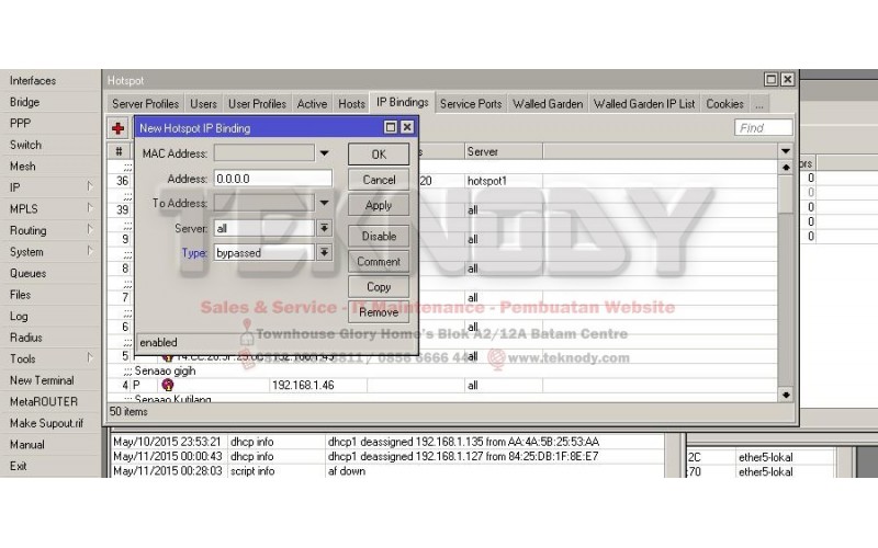Setting Client Mikrotik Hotspot Tanpa Login