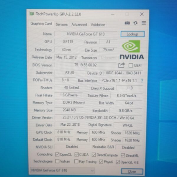 ASUS GeForce GT 610 GT610 2GB GDDR3 64 Bit - Gambar 5