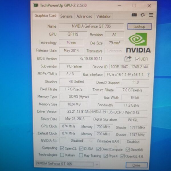 NVIDIA GeForce GT 705 GT705 1GB GDDR3 64 Bit - Gambar 5