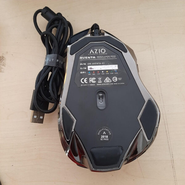 Azio Aventa Backlit Gaming Mouse 6400 DPI PixArt PMW3360 Sensor Adjustable 8 Color Backlight Alloy Exoskeletal Frame GM-AVENTA-01 - Gambar 2