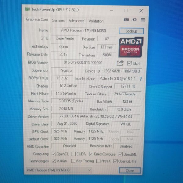 PEGATRON Radeon R9 M360 R9M360 2GB GDDR5 128 Bit - Gambar 5