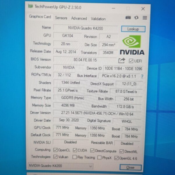 NVIDIA Quadro K4200 Quadro K 4200 4GB GDDR5 256 Bit T1 - Gambar 5