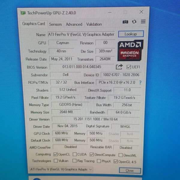 AMD FirePro V5900 FireProV5900 2GB GDDR5 256 Bit - Gambar 5
