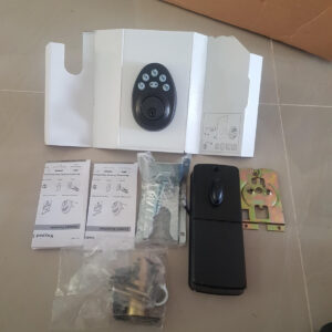 Front Door Handle Set With Electronic Deadbolt and Lever Handle Gagang Pintu Keamanan