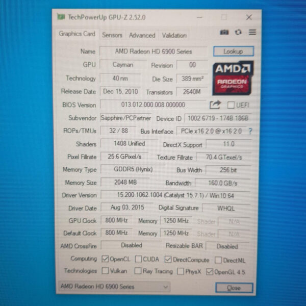 SAPPHIRE Radeon HD 6950 HD6950 2GB GDDR5 256 Bit - Gambar 5