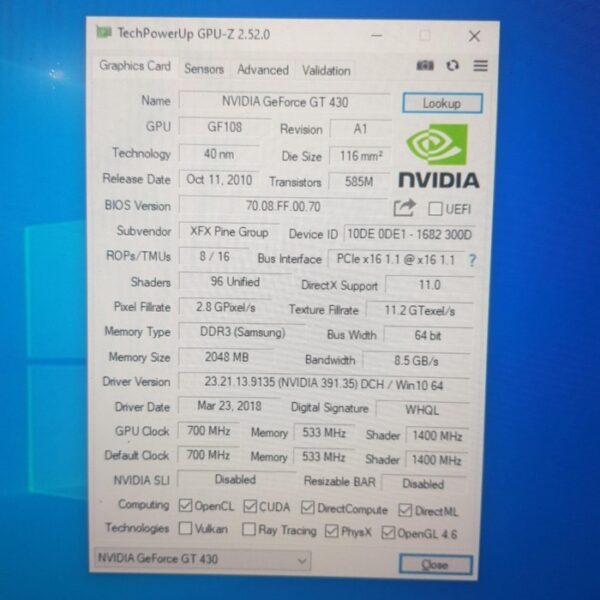 XFX GeForce GT 430 GT430 2GB GDDR3 64 Bit T1 - Gambar 5