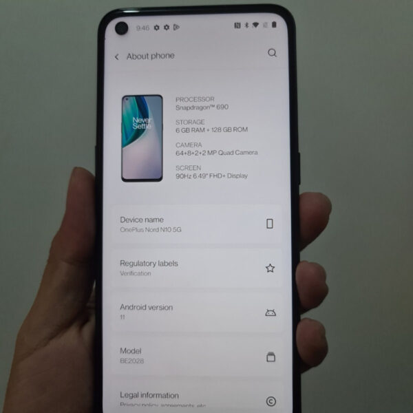 OnePlus Nord N10 5G Snapdragon 690 RAM 6GB ROM 128GB IPS 90Hz WifiOnly - Gambar 5