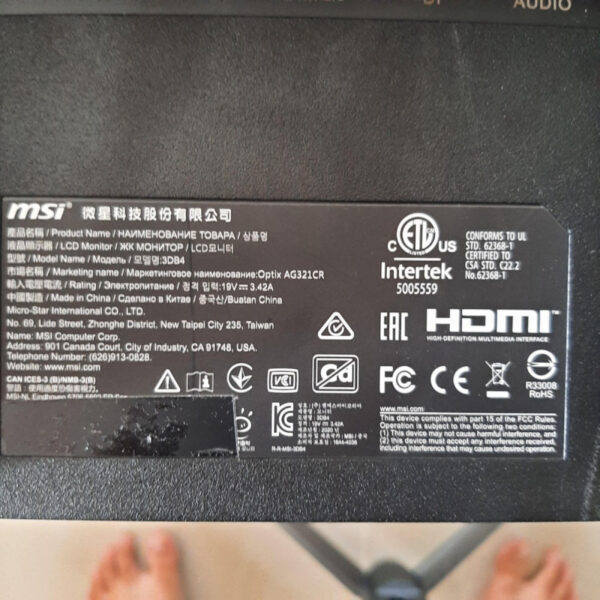 MSI Optix AG321CR FHD 1080p 165Hz FreeSync Curved Gaming Monitor - Gambar 4