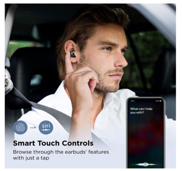 Boltune Bluetooth 5.0 Earbuds with Portable Charging Case, USB-C Quick Charge, Touch Controls, IPX7 Waterproof, Built in Mic Hi-Fi - Gambar 6