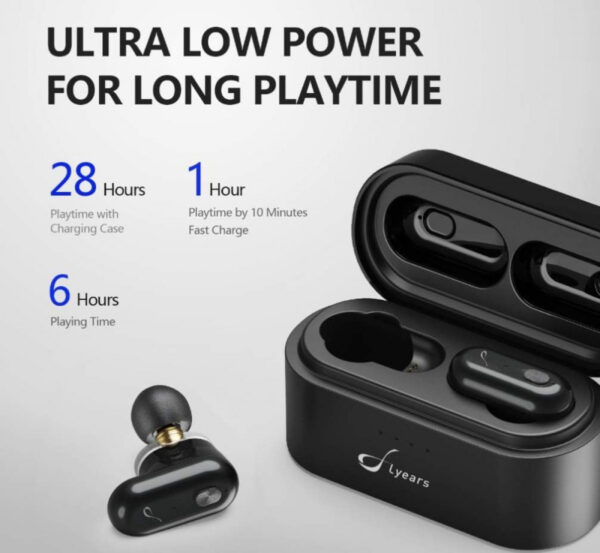 Flyears 3 TWS Earphone Headset Earbud Bluetooth Dual Driver Deep Bass - Gambar 5