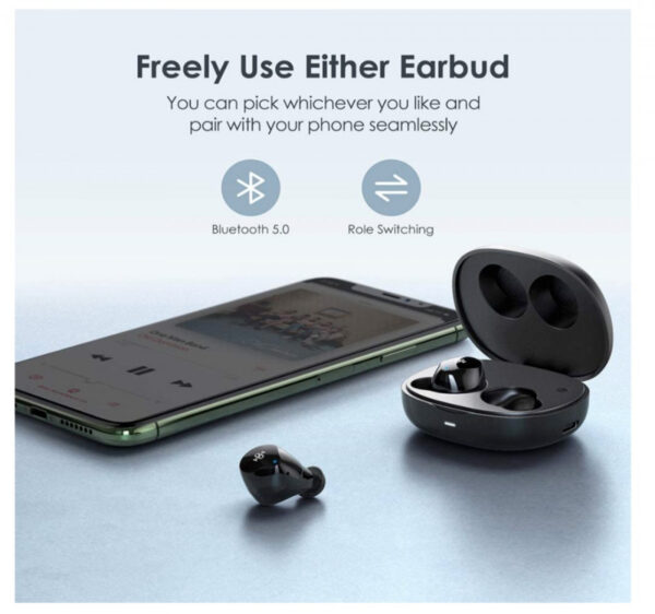 Boltune Bluetooth 5.0 Earbuds with Portable Charging Case, USB-C Quick Charge, Touch Controls, IPX7 Waterproof, Built in Mic Hi-Fi - Gambar 7