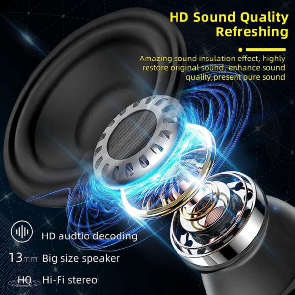 BCNAM C1 TWS Earphone Headset Earbud Bluetooth Touch Control LED Bass - Gambar 3