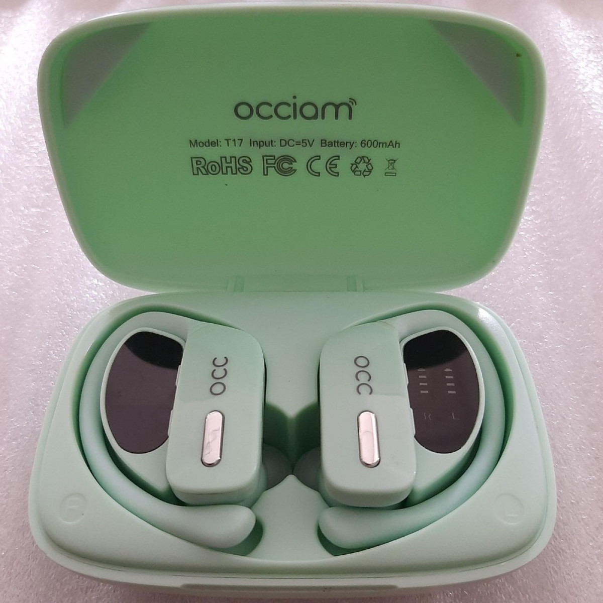 occiam T17 Green TWS Earphone Headset Earbud Bluetooth LED Display