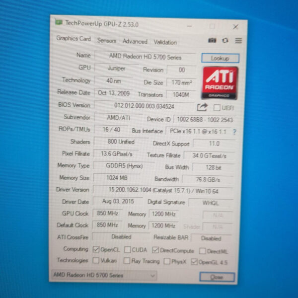 MSI Radeon HD 5770 HD5770 1GB GDDR5 128 Bit - Gambar 5
