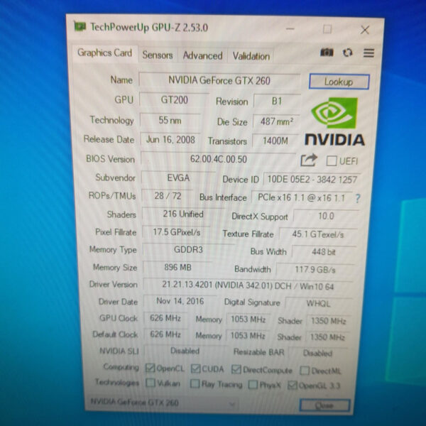 EVGA GeForce GTX 260 GTX260 896 MB GDDR3 448 Bit - Gambar 5