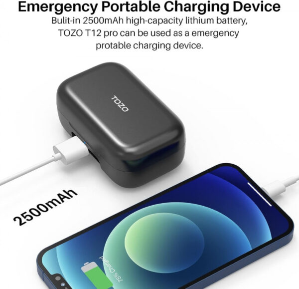TOZO T12 Pro Noise Cancel aptX Stereo TWS Earphone Earbud Bluetooth - Gambar 7