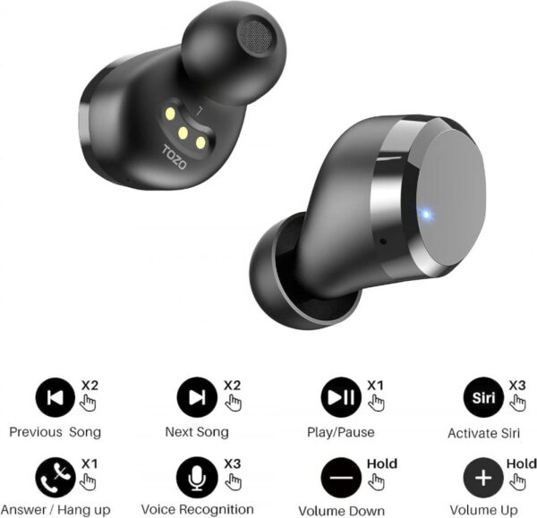 TOZO T12 Pro Noise Cancel aptX Stereo TWS Earphone Earbud Bluetooth - Gambar 6