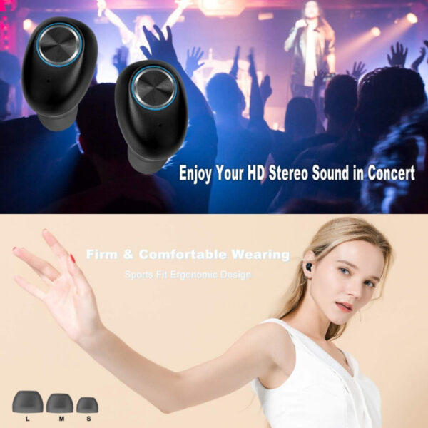 Neuwit V8 HD Stereo Bass Binaural Mic TWS Earphone Earbud Bluetooth - Gambar 5