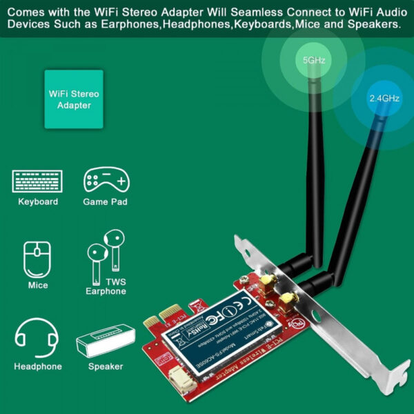 FebSmart Wireless 1200Mbps PCI-E FS-AE120 Network Adapter Card Wifi 5 - Gambar 4