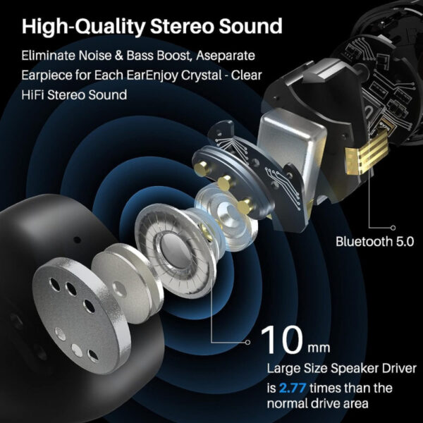 TOZO T12 Pro Noise Cancel aptX Stereo TWS Earphone Earbud Bluetooth - Gambar 4