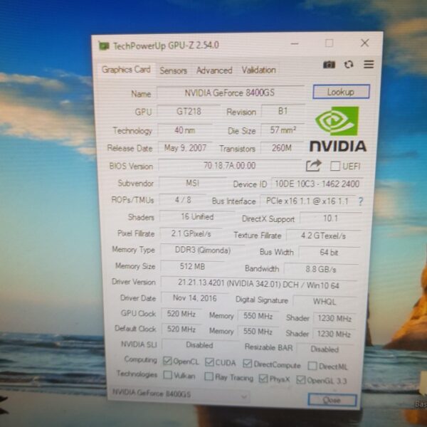 MSI GeForce 8400 GS 8400GS 512MB GDDR3 64 Bit - Gambar 5