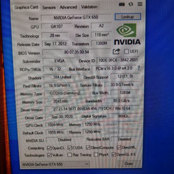 EVGA GeForce GTX 650 GTX650 2GB GDDR5 128Bit - Gambar 5
