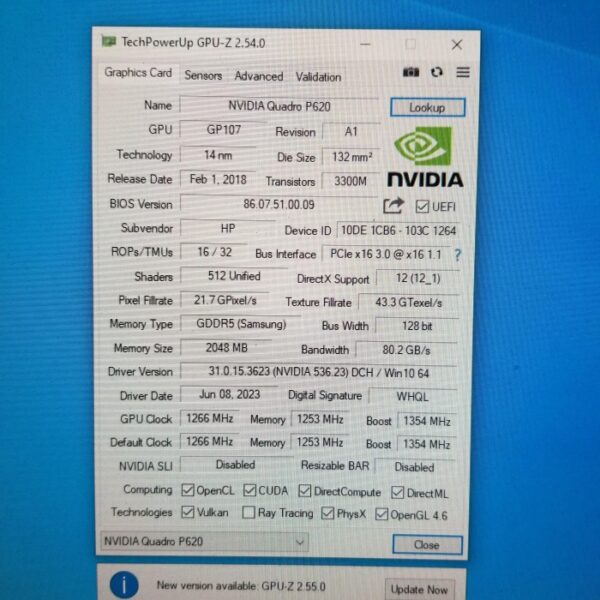 NVIDIA Quadro P620 Quadro P 620 2GB GDDR5 128 Bit - Gambar 5