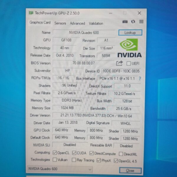 NVIDIA Quadro 600 Quadro600 1GB GDDR3 128 Bit T2 - Gambar 5