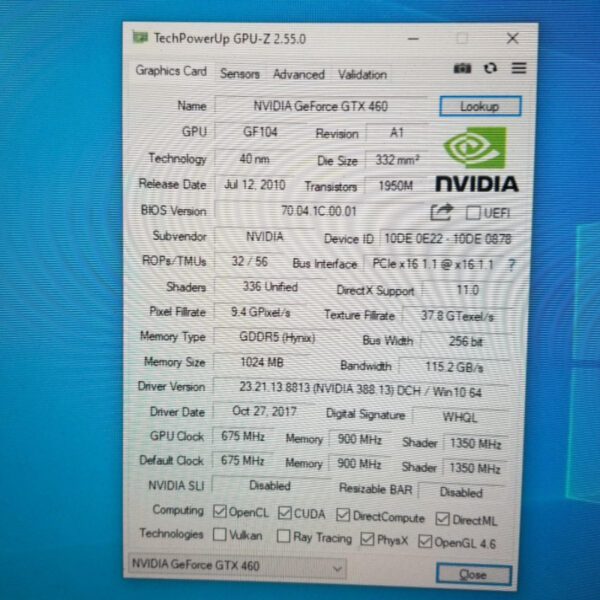 NVIDIA GeForce GTX 460 GTX460 1GB GDDR5 256Bit - Gambar 5