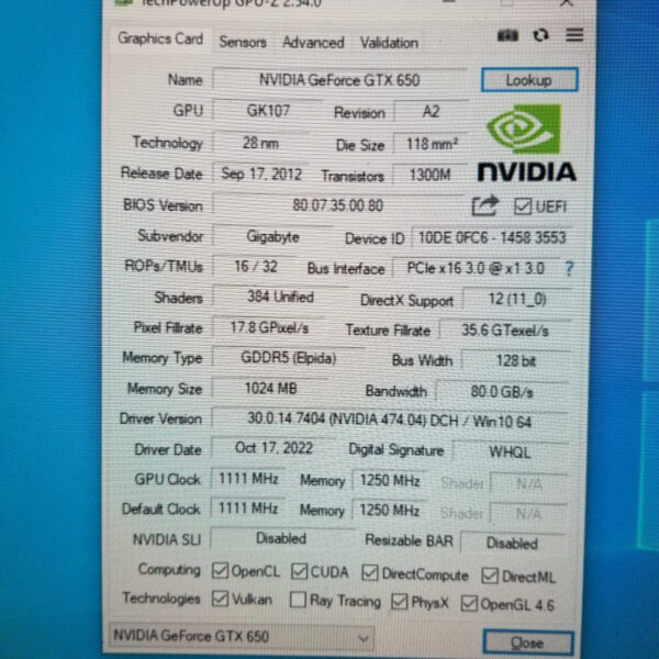 GIGABYTE GeForce GTX 650 GTX650 1GB GDDR5 128 Bit - Gambar 5