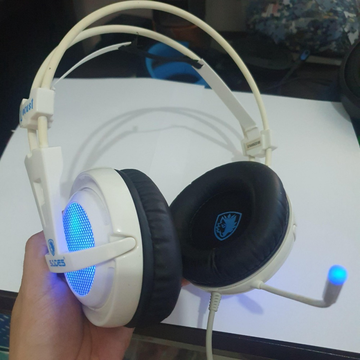 Sades SA-704 Locust White Original Virtual 7.1 Surround Gaming Headset