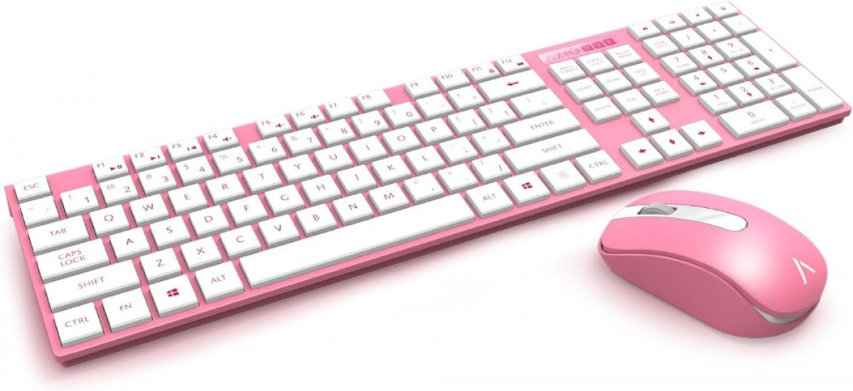 Keyboard Mouse AZIO HUE 2 KM508-PN Pink Wireless Keyboard Mouse Combo