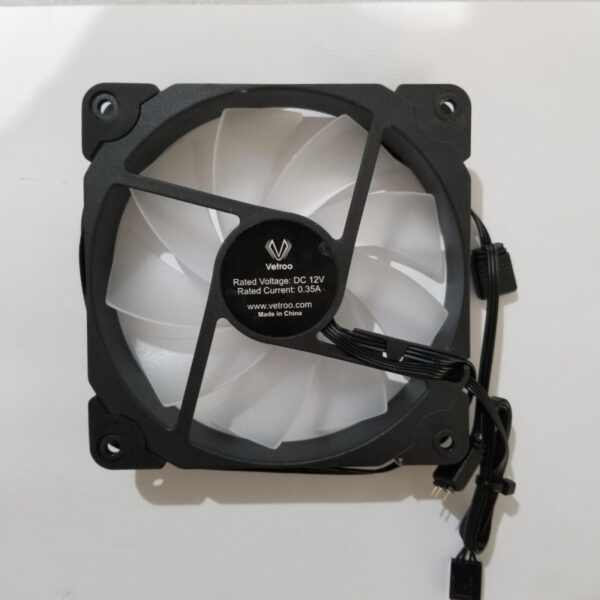 Vetroo Fan Casing Fan Casis ARGB Fan 12cm 4 Pin Power 4 Pin PWM - Gambar 2