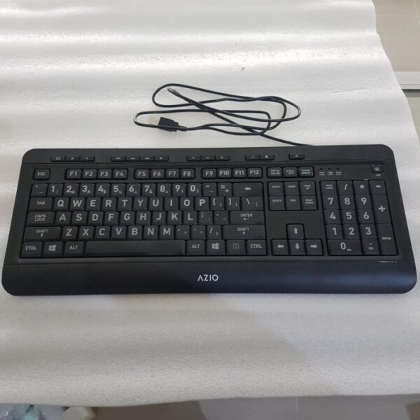 Azio KB505U Vision Large Print Backlit Wired Keyboard - Black - Gambar 2