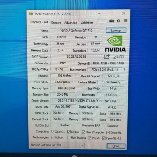 PNY GeForce GT 710 GT710 2GB GDDR3 64 Bit - Gambar 5