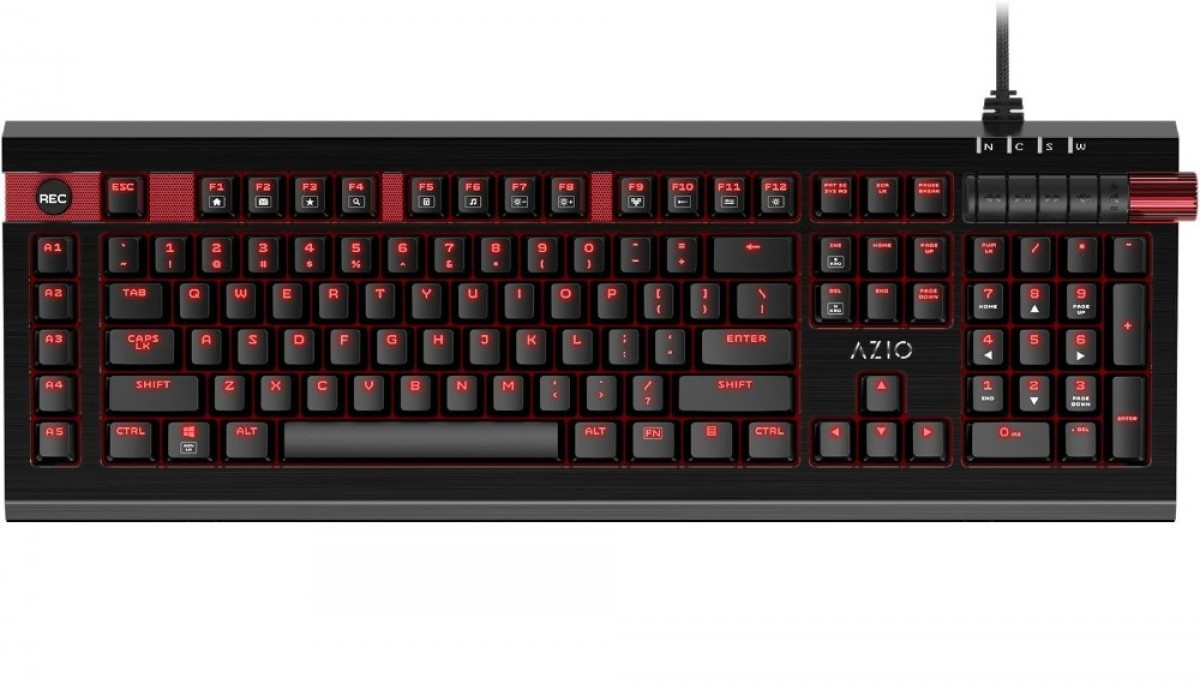 AZIO MGK-ARMATO-01 Backlit Mechanical Gaming Keyboard USB Full NKRO