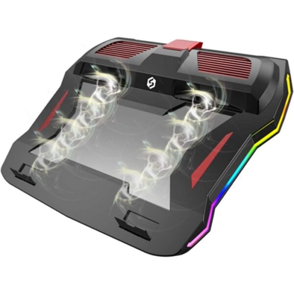 Game Laptop Cooling Pad Cooling Stand Pad Cooling Panel RGB Lighting - Gambar 4