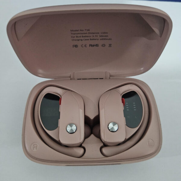 BMANI T16 LED Display Over-Ear Earhooks TWS Earphone Earbud Bluetooth - Gambar 6