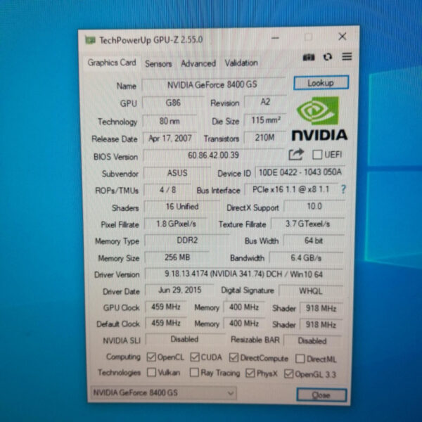 ASUS GeForce 8400 GS 8400GS 256MB GDDR2 64 Bit - Gambar 5