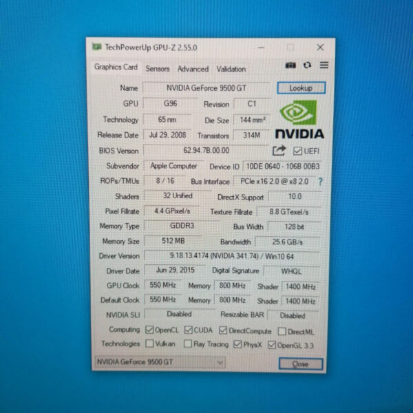 NVIDIA GeForce 9500 GT 9500GT 512MB GDDR3 128 Bit - Gambar 5
