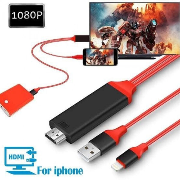 Kabel MHL HDMI HDTV IPhone Lightning Apple Ipad Mini Plug And Play - Gambar 2