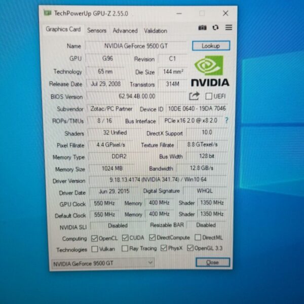 ZOTAC GeForce 9500GT 9500 GT 1GB GDDR2 128 Bit - Gambar 5