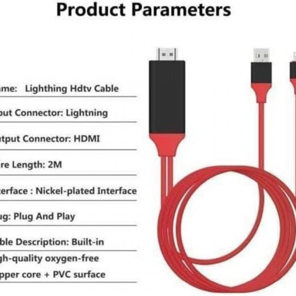 Kabel MHL HDMI HDTV IPhone Lightning Apple Ipad Mini Plug And Play - Gambar 4