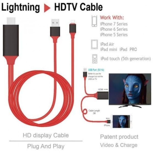 Kabel MHL HDMI HDTV IPhone Lightning Apple Ipad Mini Plug And Play - Gambar 3