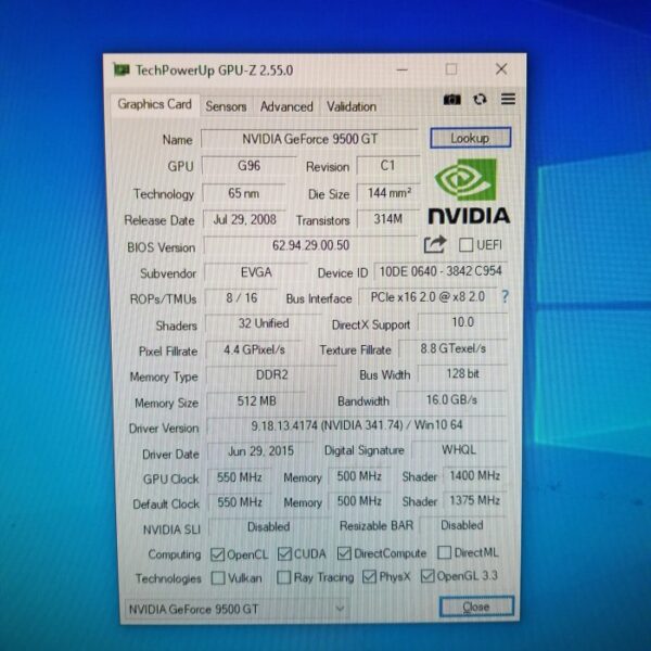 EVGA GeForce 9500GT 9500 GT 512MB GDDR2 128 Bit - Gambar 5