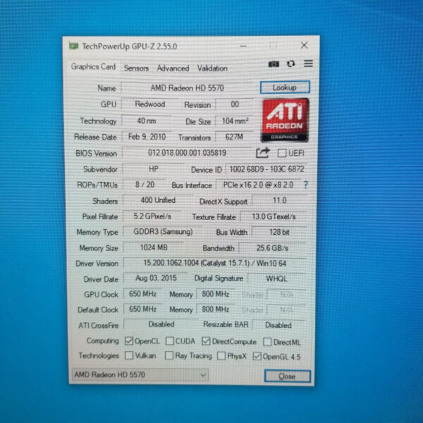 HP Radeon HD 5570 HD5570 1GB GDDR3 128 Bit - Gambar 5
