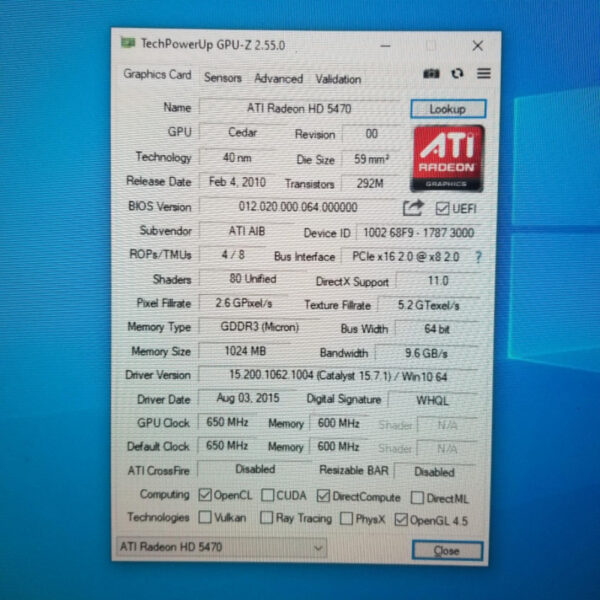 AMD Radeon HD 5470 HD5470 1GB GDDR3 64Bit T1 - Gambar 5
