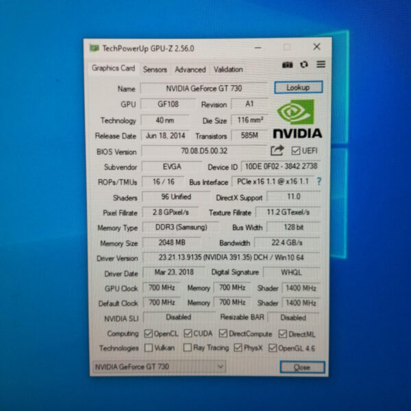 EVGA GeForce GT 730 GT730 2GB GDDR3 64 Bit - Gambar 5