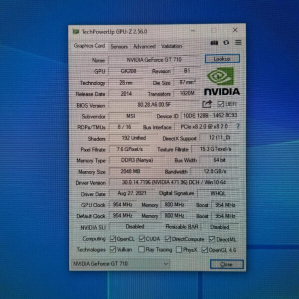 MSI GeForce GT 710 GT710 2GB GDDR3 64 Bit - Gambar 5